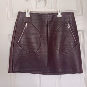 100% Genuine Leather Mini Skirt